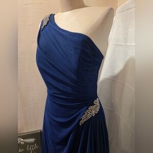 Alex Evenings One Shoulder Blue Dress